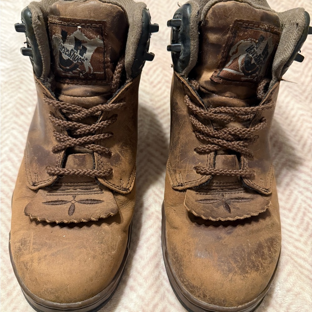 ROPER Horseshoe Unisex Boots Lace Up Brown Size 7.5
